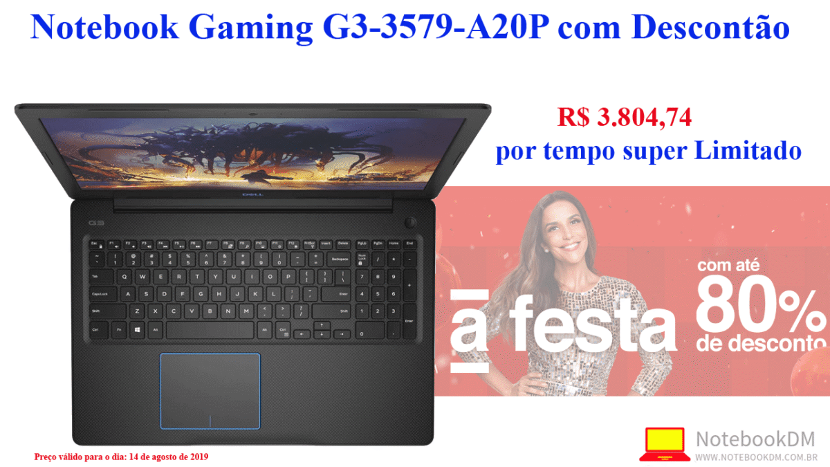 Notebook Gaming G3 G3-3579-A20P com Descontão
