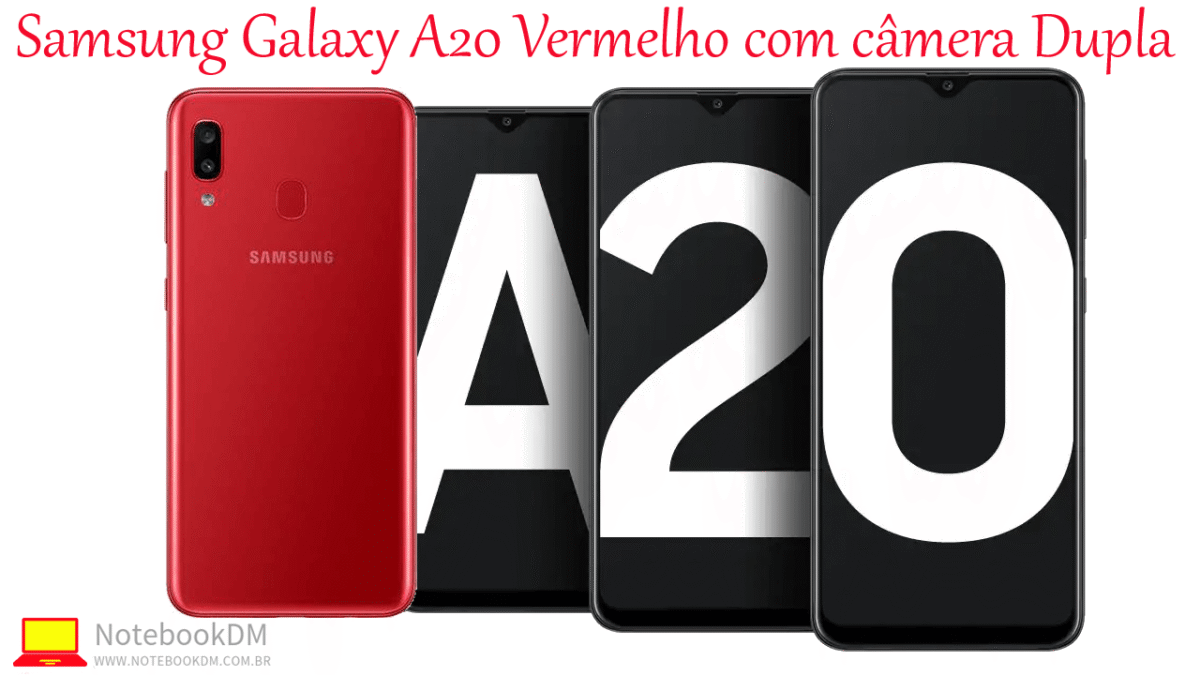 Samsung Galaxy A20 Vermelho com câmera Dupla