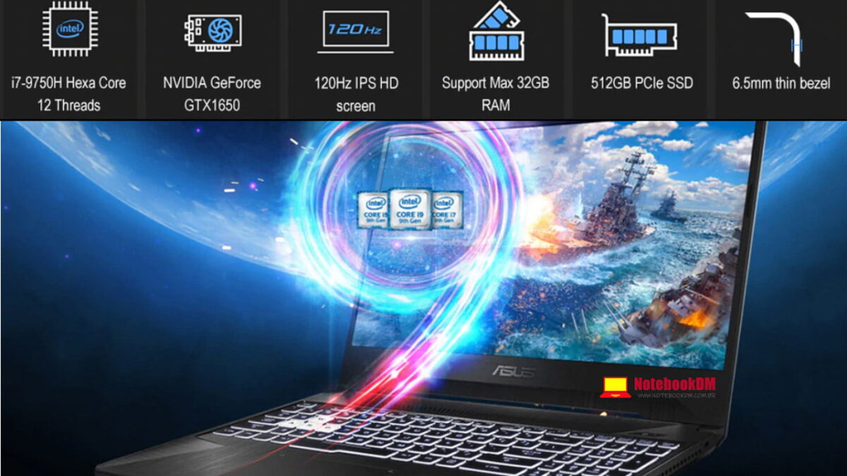 Imagem ilustrativa do Notebook ASUS Flying Fortress 7 que possui ótima configuração para rodar os jogos