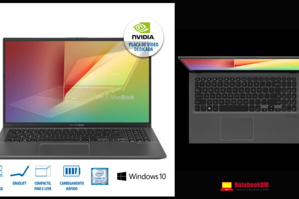imagem ilustrativa do ASUS VivoBook X512FJ-EJ225T , que é um excelente notebook intermediário para trabalhar com projetos gráficos de nível intermediário