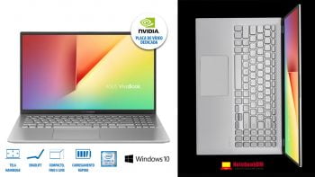 Imagem ilustrativa Asus VivoBook X512FJ-EJ226T que é um notebook intermediário para trabalhar com diversas tarefas gráficas de nível intermediário