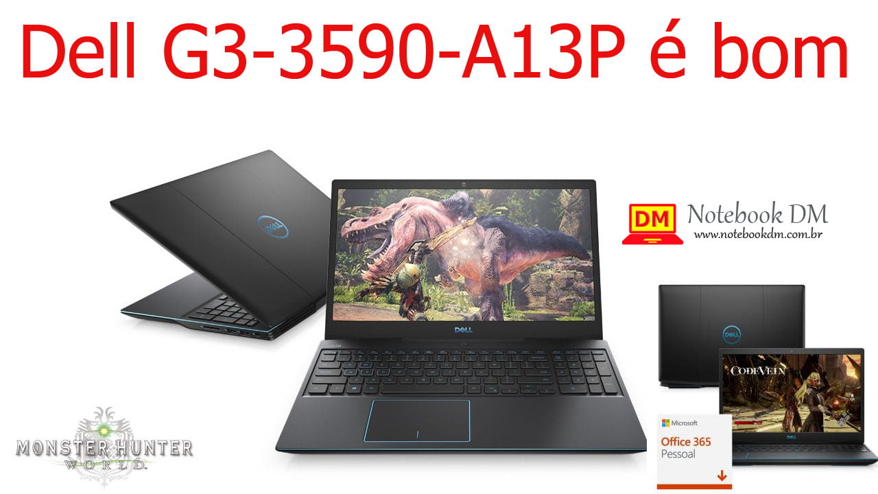Notebook Dell G3-3590-A13P é bom