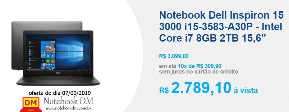 O Notebook Dell Inspiron i15-3583-A30P é bom para trabalhar