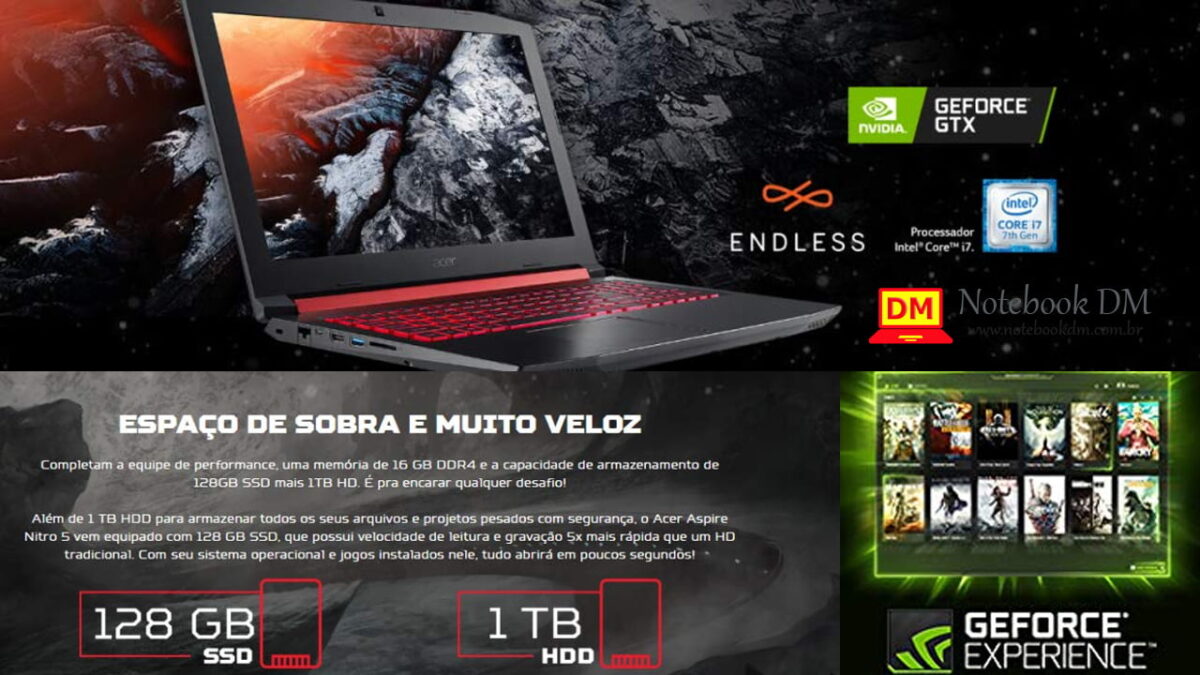 O Notebook Acer Nitro 5 AN515-51-70J1 é bom para rodar diversos jogos