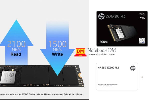 Imagem ilustrativa para o artigo SSD M2 HP PCIe NVME é bom. Modelo é o SSD M.2 HP EX900 com barramento PCIe com suporte NVME