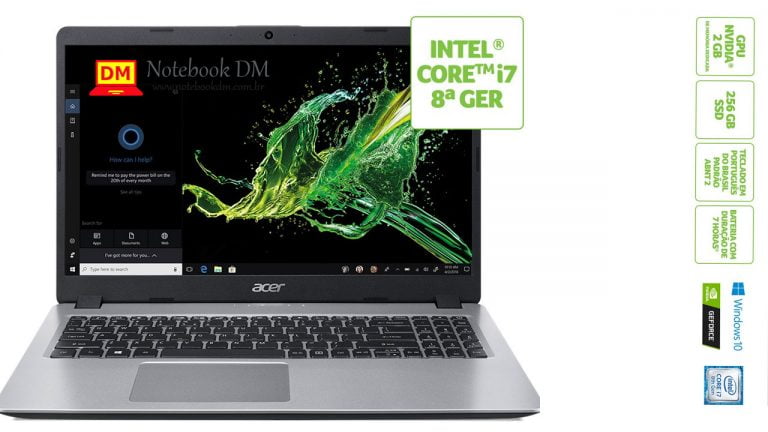 post com as principais informações do Notebook Acer A515-52G-73SY