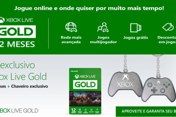 Imagem ilustrativa do post Compre Microsoft Xbox Live Gold 12 Meses e ganhe chaveiro personalizado
