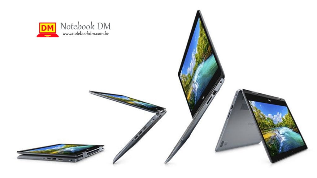 Dell Inspiron i14-5481-M11 é bom 1 Imagem ilustrativa do Notebook Dell Inspiron i14-5481-M11. Um modelo 2 em 1 com ótima configuração que se transforma em tablet e no modo tenda e apresentação