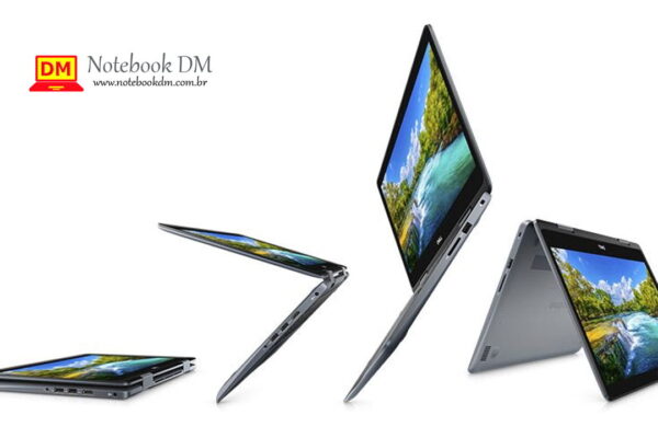 Imagem ilustrativa do Notebook Dell Inspiron i14-5481-M11. Um modelo 2 em 1 com ótima configuração que se transforma em tablet e no modo tenda e apresentação