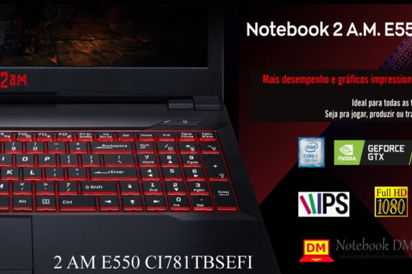 Notebook 2 A.M. E550 CI781TBSEFI é bom que chega equipado com Core I7 da nona Geração