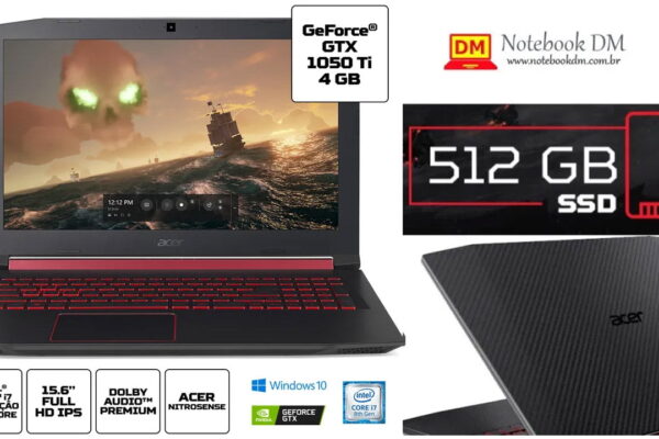 Notebook Acer Nitro 5 AN515-52-75Q8 é bom para rodar muitos Games em gráficos Altos