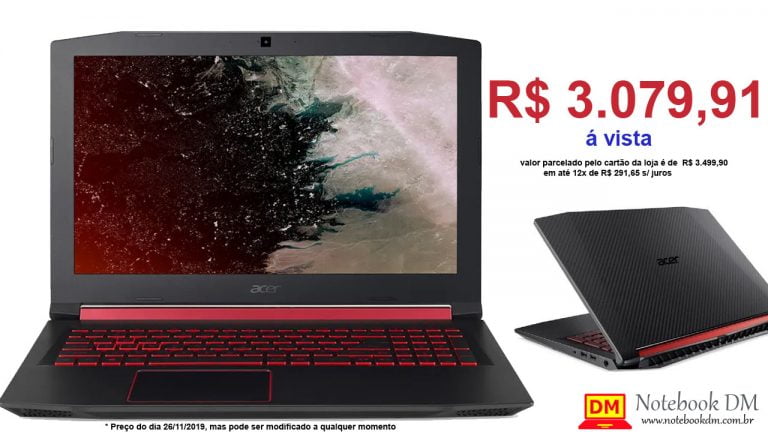 Notebook ACER NITRO AN515-52-5771 em Promoção por tempo super Limitado ( R$ 3.079,91 em 1x no cartão )
