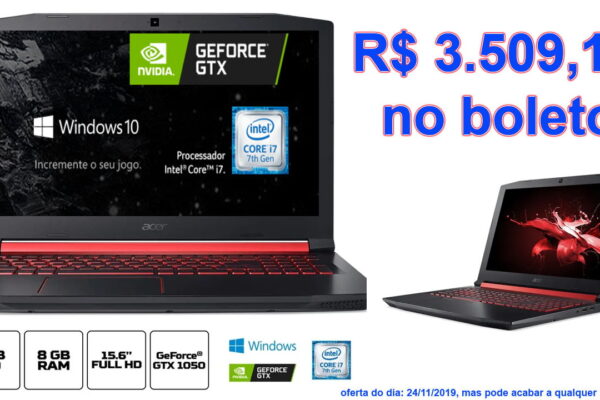 Notebook Gamer Nitro 5 AN515-51-77FH com Preço de Black Friday por tempo Limitado