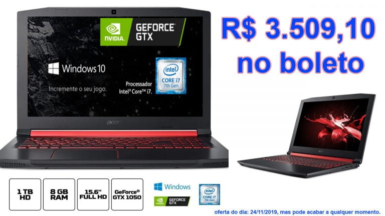 Notebook Gamer Nitro 5 AN515-51-77FH com Preço de Black Friday por tempo Limitado