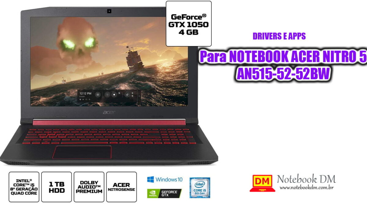 Driver Acer Nitro 5 AN515-52-52BW Vídeo Rede Som