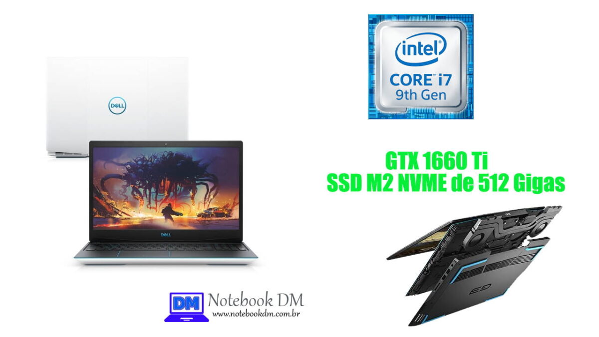 Dell G3-3590-M60B com SSD de 512 Gigas para ter alta velocidade de carregamento