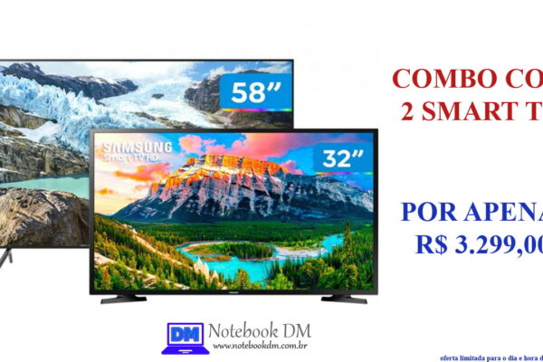 Aproveite para comprar a Smart TV Samsung UN58RU7100 4K LED 58” + Smart TV Samsung J4290 HD LED 32” por apenas R$ 3.299,00 em 10x !