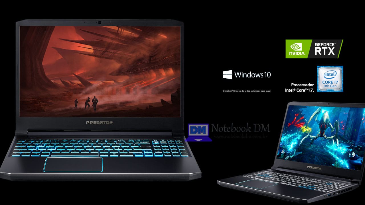 Notebook Gamer Acer Predator Helios 300 PH315-52-7210 com Placa de vídeo RTX2060 +Tela com taxa de atualização de 144hz