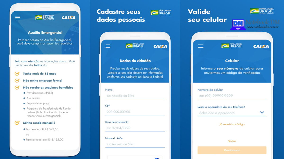 Aplicativo auxílio emergencial para se cadastrar no benefício de R$ 600