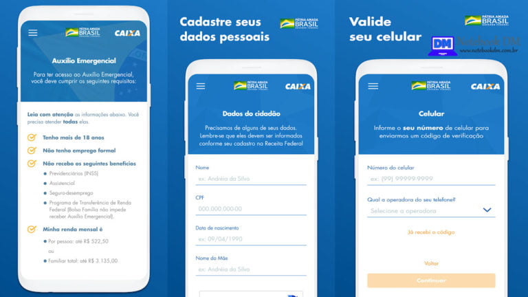 Aplicativo auxílio emergencial para se cadastrar no benefício de R$ 600