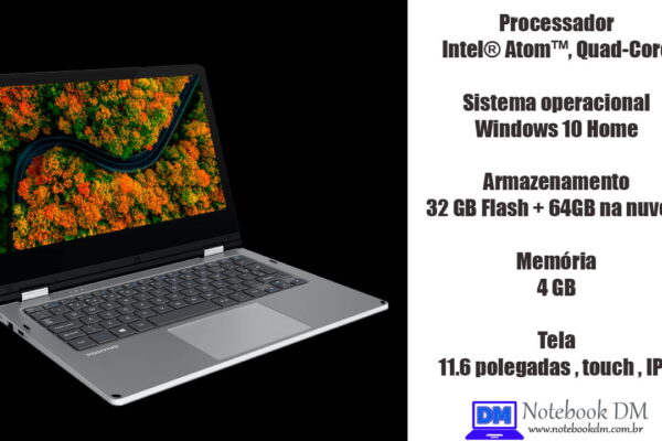 Notebook 2 em 1 Positivo Duo Q432A é um modelo básico de baixo custo