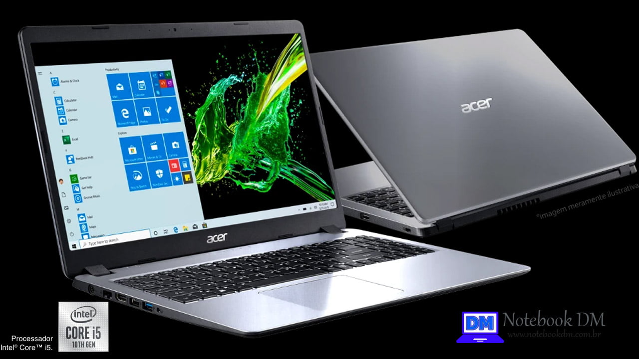 Notebook Acer A315-54-58H0 com Processador Intel da Décima Geração e Slot M.2 Livre