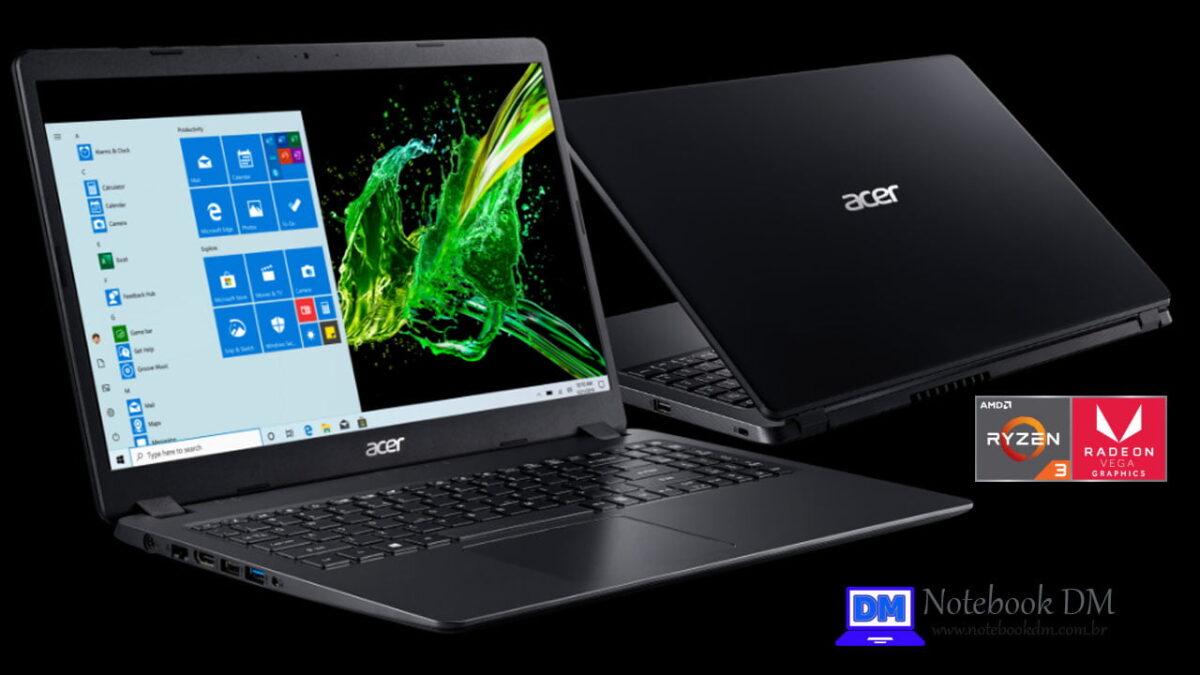 Notebook Acer Aspire 3 A315-42-R772 com AMD Ryzen 3 e placa de vídeo (GPU) AMD Radeon com memória compartilhada