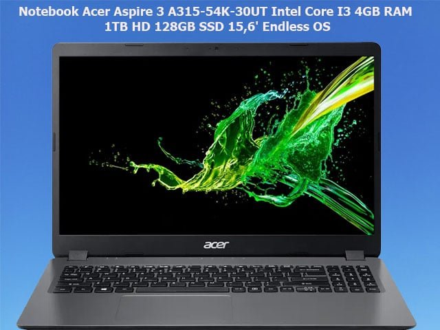 Cupom de desconto para Acer A315-54K-30UT