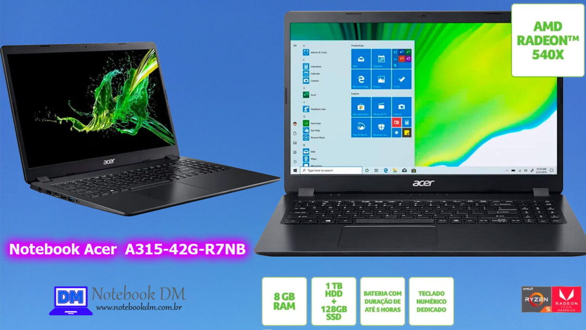 O Notebook Acer A315-42G-R7NB é bom para trabalhar com diversas tarefas, além de rodar jogos leves atuais