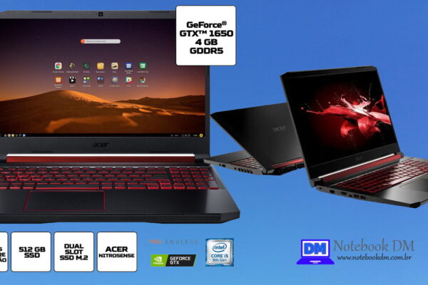 Novo Notebook Acer Nitro 5 AN515-54-574Q com SSD M.2 de 512 Gigas e Nvídia Geforce GTX 1650 !