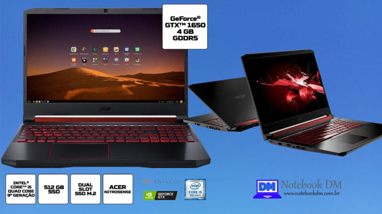 Novo Notebook Acer Nitro 5 AN515-54-574Q com SSD M.2 de 512 Gigas e Nvídia Geforce GTX 1650 !