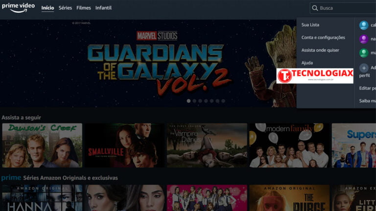 Amazon Prime Vídeo permite a criação de até 6 perfis por conta e até 3 telas simultâneas !