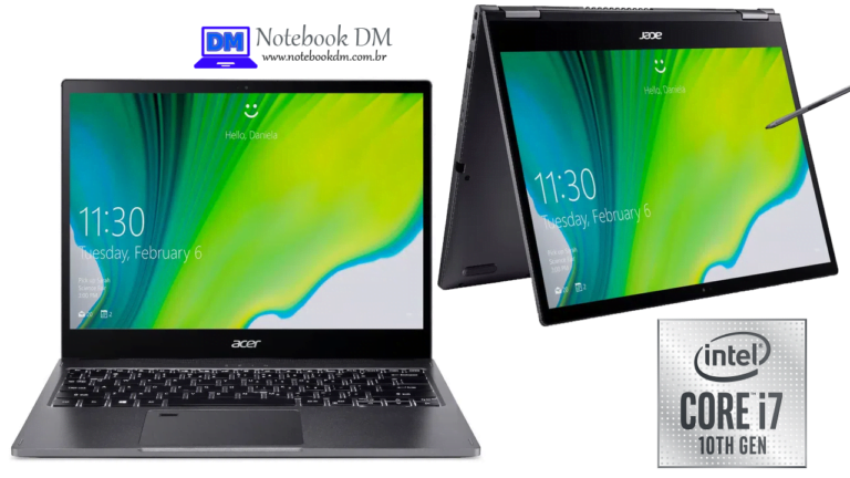 Notebook 2 em 1 Acer Spin 5 SP513-54N-743J com Processador Intel da Décima Geração e muito mais !
