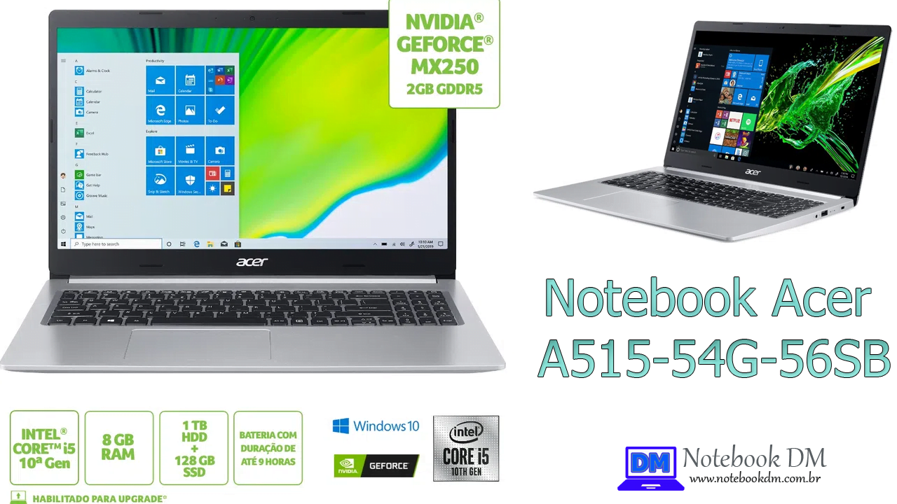 Notebook Acer A515-54G-56SB é bom para trabalhar com projetos gráficos de modelagem 3D e muito mais !
