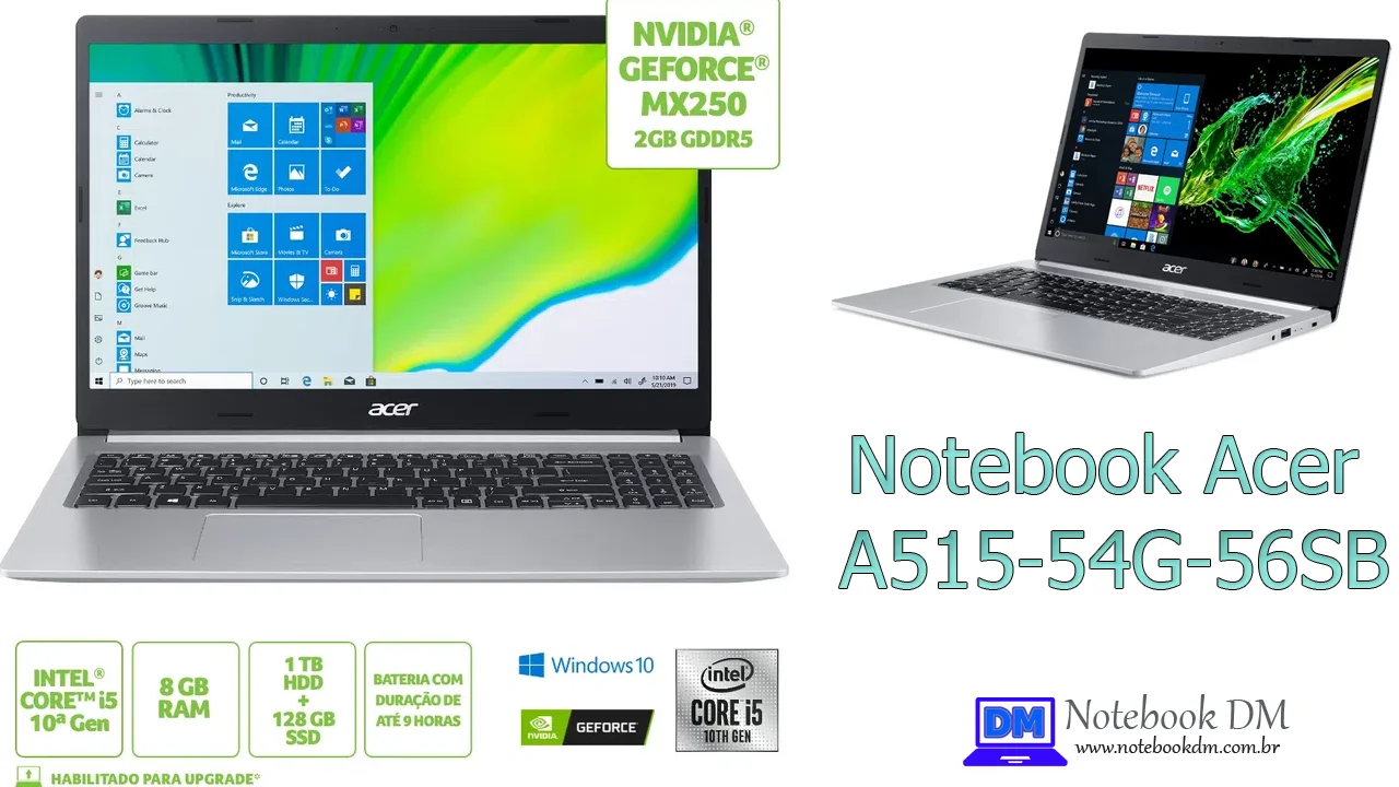 Notebook Acer A515-54G-56SB é bom para trabalhar com projetos gráficos de modelagem 3D e muito mais !