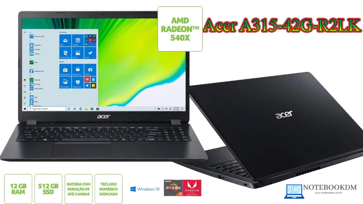 Notebook Acer A315-42G-R2LK é um Modelo intermediário avançado para trabalhar, estudar e jogar Games !