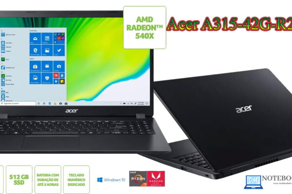 Notebook Acer A315-42G-R2LK é um Modelo intermediário avançado para trabalhar, estudar e jogar Games !