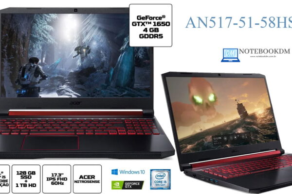 O Nitro 5 AN517-51-58HS é um Notebook Gamer com tela de 17.3 Polegadas e com uma Geforce GTX 1650 !