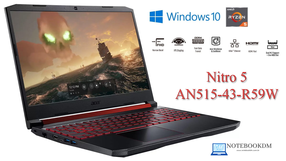 Nitro 5 AN515-43-R59W: Um Notebook Gamer da Acer de boa Qualidade !