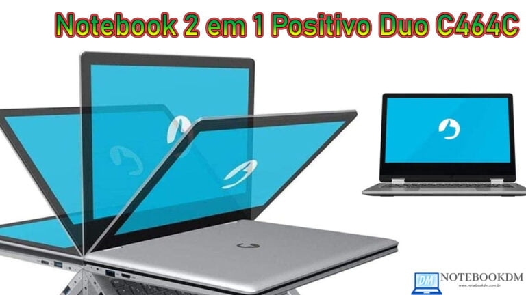 Notebook 2 em 1 Positivo Duo C464C com Tela touch e Windows 10