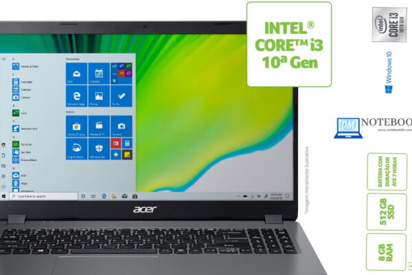 Notebook Acer A315-56-35ET 512GB SSD - Notebook básico para estudo e trabalho Simples