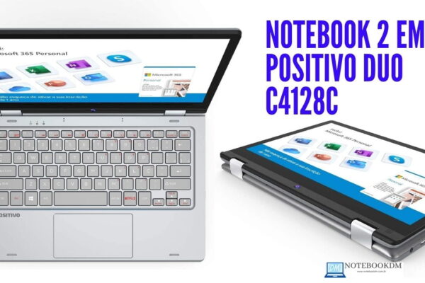 Notebook 2 em 1 Positivo Duo C4128C com tela IPS Full HD touch