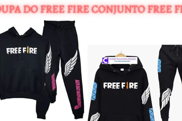 Roupa do Free Fire Conjunto Free Fire Moletom + Calça Garena Angelical Anjo Game