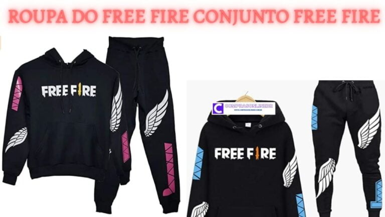 Roupa do Free Fire Conjunto Free Fire Moletom + Calça Garena Angelical Anjo Game