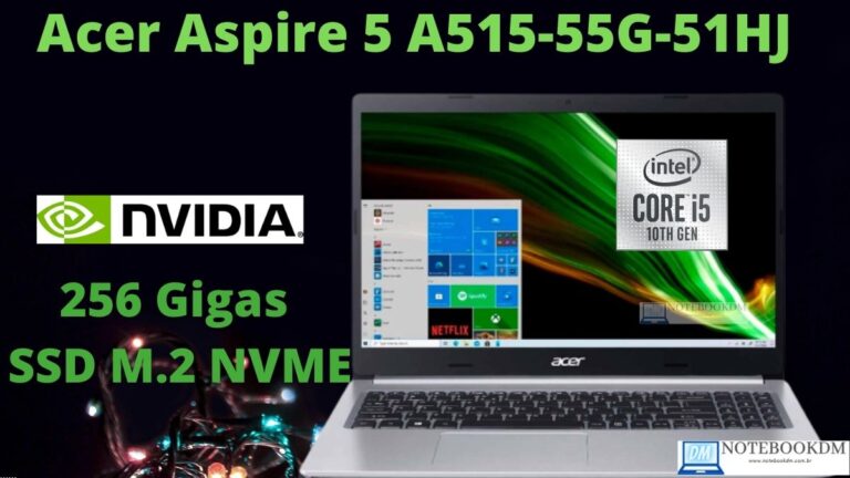 Acer Aspire 5 A515-55G-51HJ Notebook Novo com Geforce MX 350 + i5-1035G1 + SSD NVME 256 GB