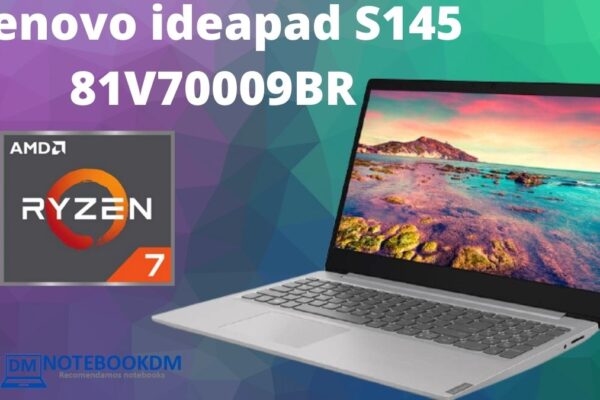 Lenovo ideapad S145 81V70009BR Com RX Vega 10 + Ryzen 7 + SSD NVME de 512 GIGAS e Tela Full HD
