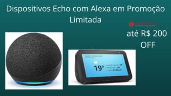 Dispositivos Echo com Alexa em Promoção Limitada até 12:00 do dia 10 de Maio de 2021 ! Durante a campanha pode ter Até R$200 off em Dispositivos Echo com Alexa. Confira as promoções que pode encontrar durante a campanha, mas saiba que os preços podem ser modificados sem aviso prévio.