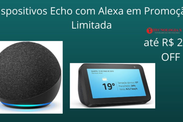 Dispositivos Echo com Alexa em Promoção Limitada até 12:00 do dia 10 de Maio de 2021 ! Durante a campanha pode ter Até R$200 off em Dispositivos Echo com Alexa. Confira as promoções que pode encontrar durante a campanha, mas saiba que os preços podem ser modificados sem aviso prévio.