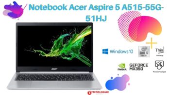 Notebook Acer Aspire 5 A515-55G-51HJ com Geforce MX350 SSD 256GB e Intel Core I5 10º Geração