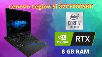 Notebook Gamer Lenovo Legion 5i 82CF0005BR COM GeForce RTX 2060 + i7-10750H E SSD NVME DE 128 GB